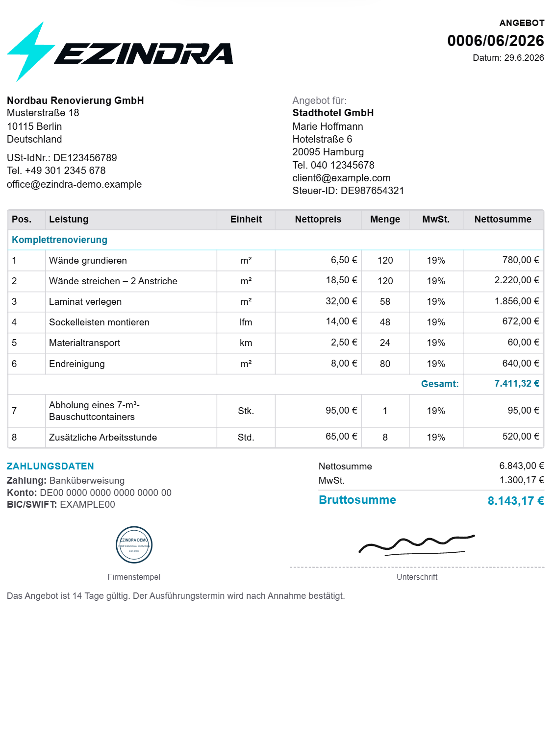 Ein Dokument, das zu Ihrem Unternehmen passt